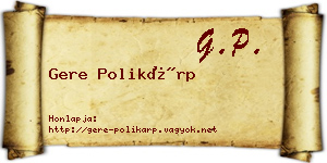 Gere Polikárp névjegykártya